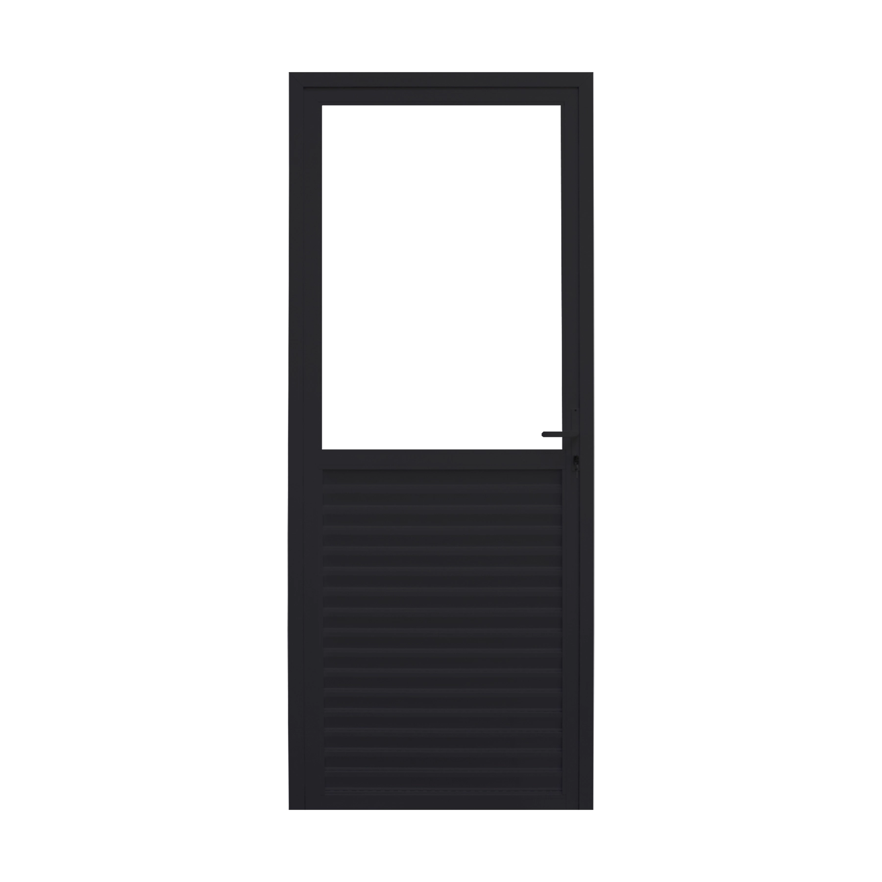 Porta de Giro Veneziana Alumínio Preto Sob Medida Linha 25 OGB Esquadrias