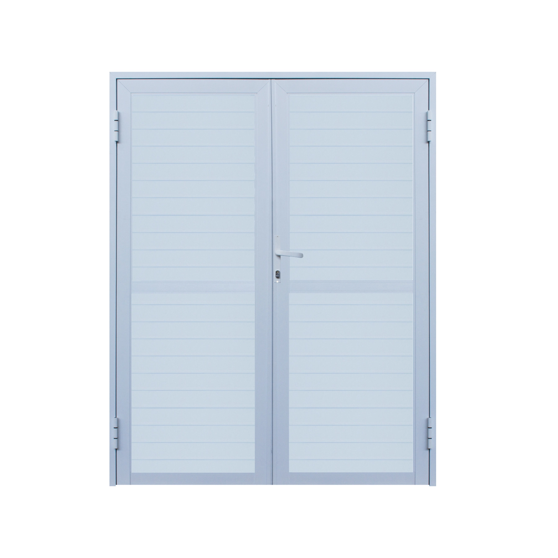 Porta de Giro Lambrill 2 Folhas Alumínio Branco Sob Medida Linha 25 OGB Esquadrias