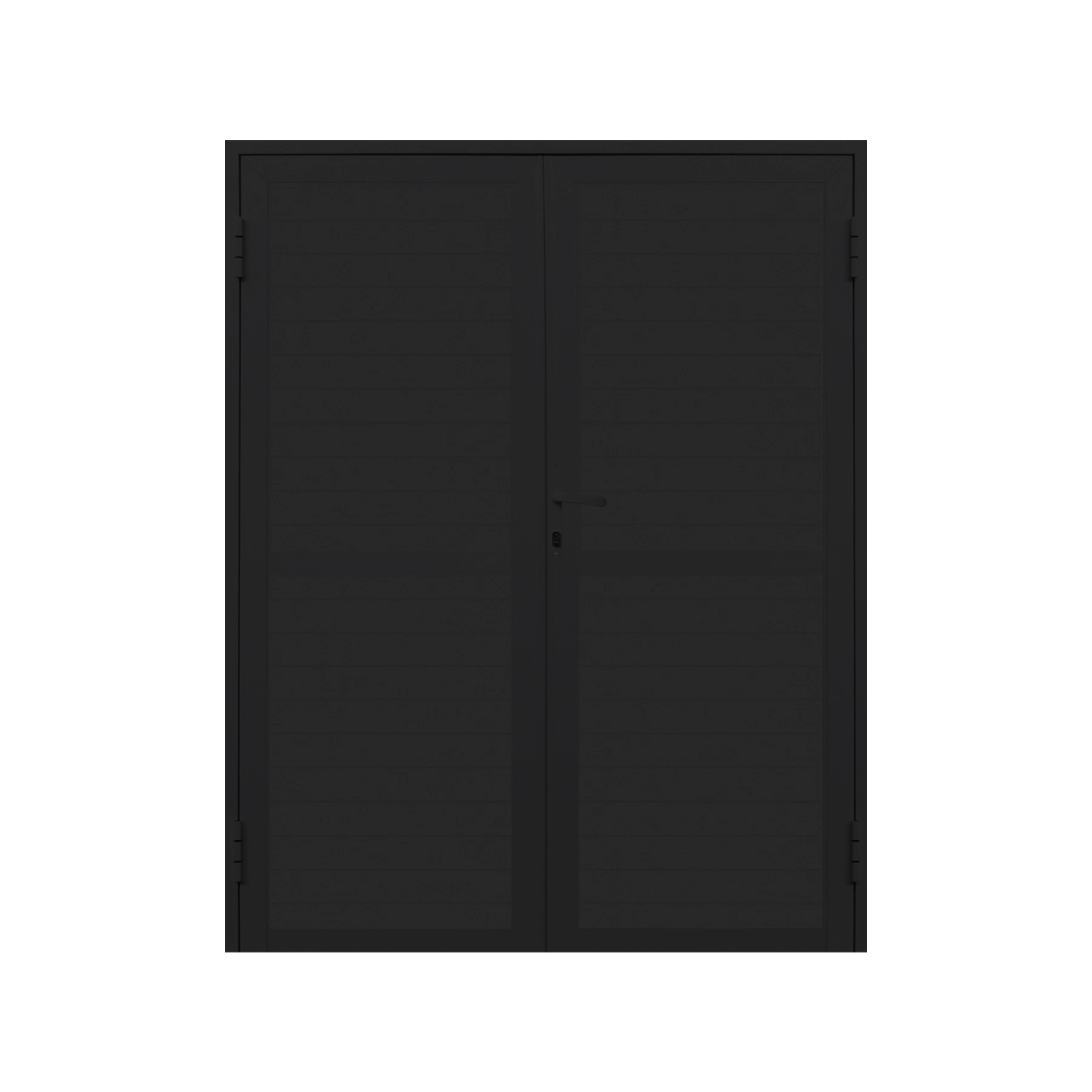 Porta de Giro Lambrill 2 Folhas Alumínio Preto Sob Medida Linha 25 OGB Esquadrias