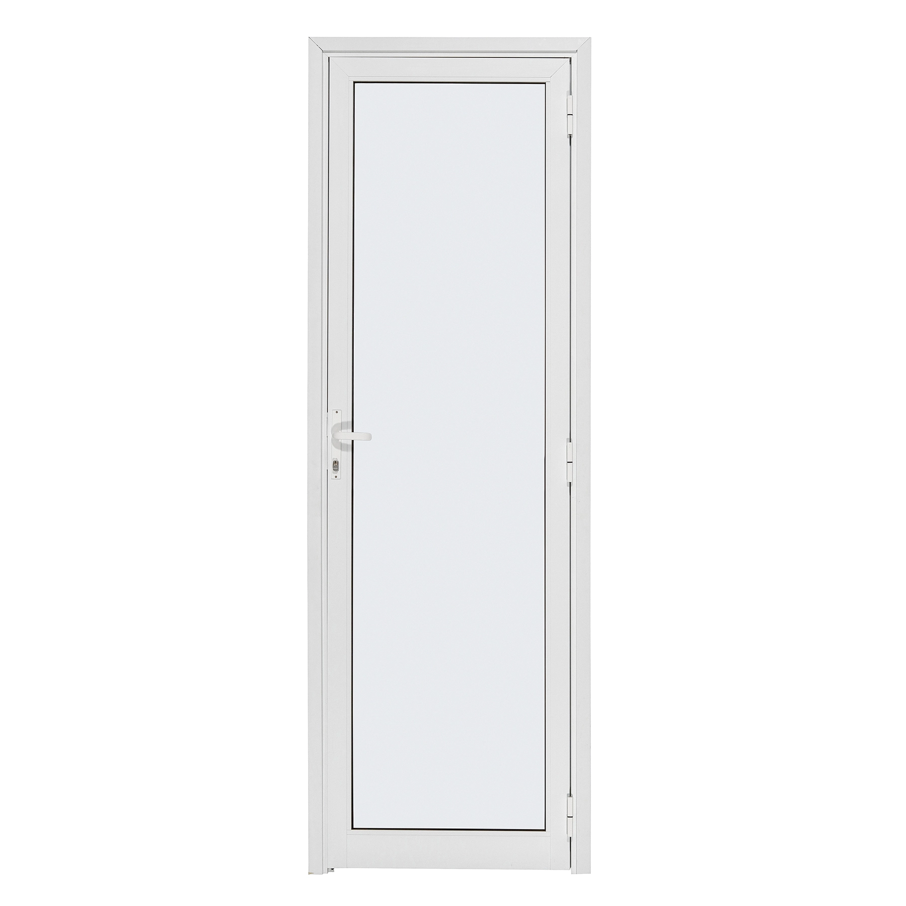 Porta de Giro com Vidro Alumínio Branco Sob Medida Linha 25 OGB Esquadrias