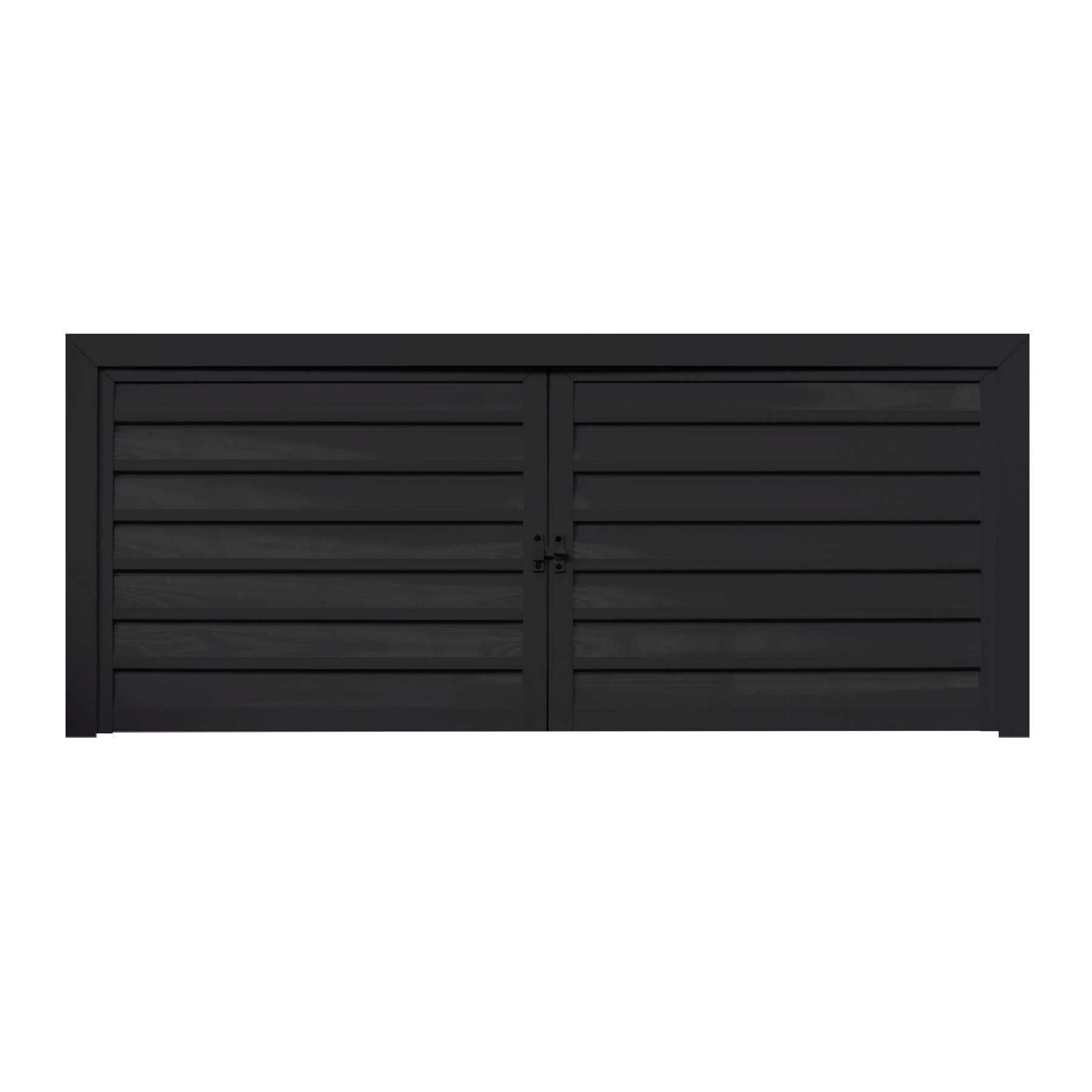 Portinhola 2 Folha de Giro Alumínio Pintado Preto Sob Medida Linha 25 OGB Esquadrias