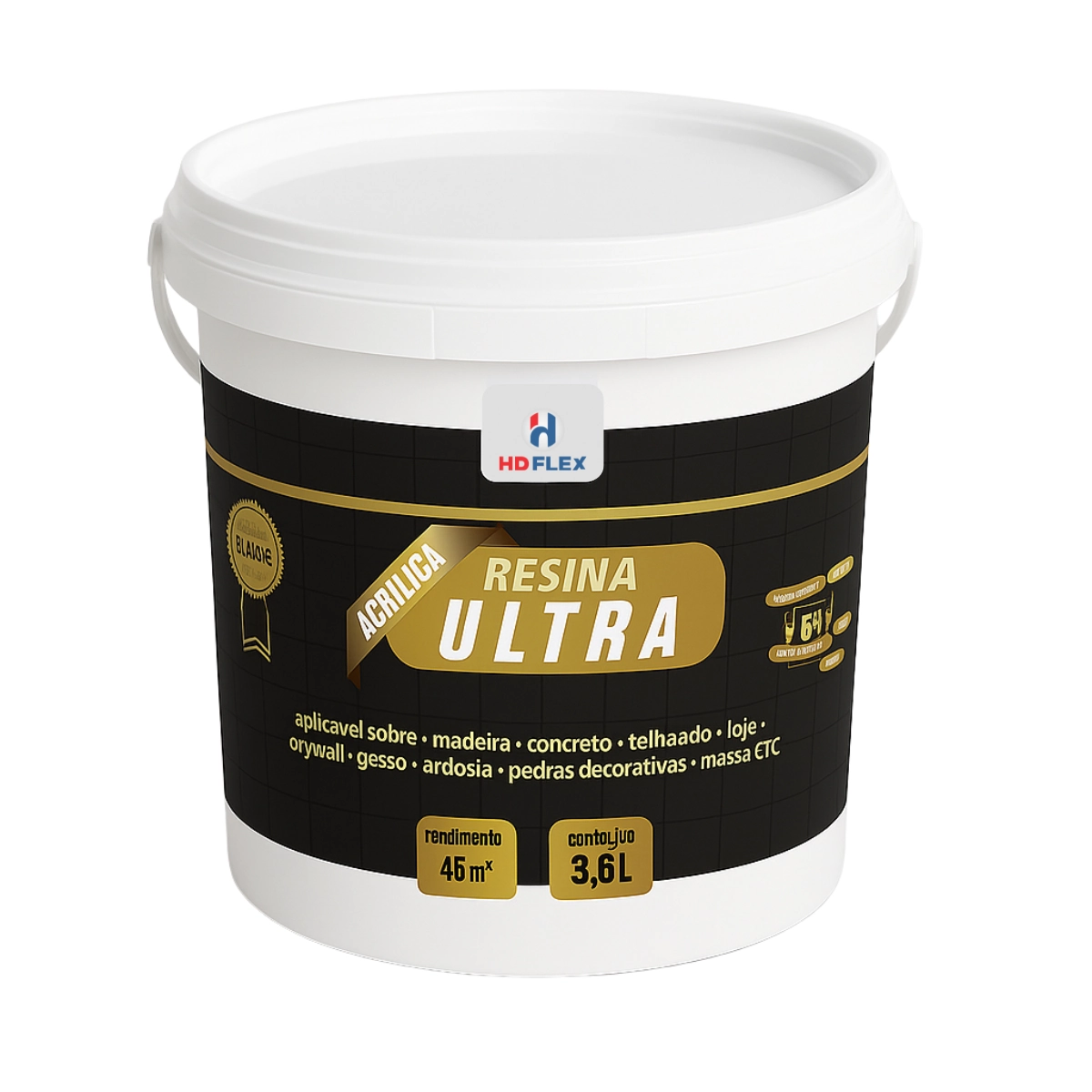 Ultra Resina Multiuso Base Dágua Incolor Fosca 6x1 3,6 Litro