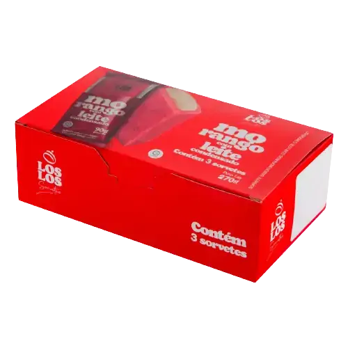Pack Paleta Morango Com Leite Condensado Los Los Caixa 270g 3 Unidades