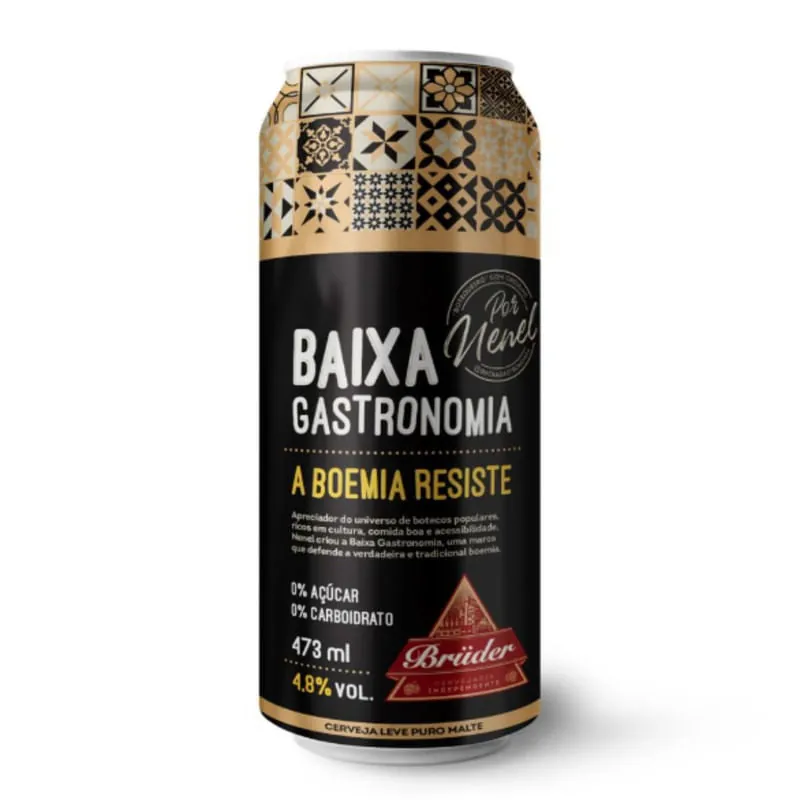 Cerveja Puro Malte Baixa Gastronomia Bruder Lata 473ml