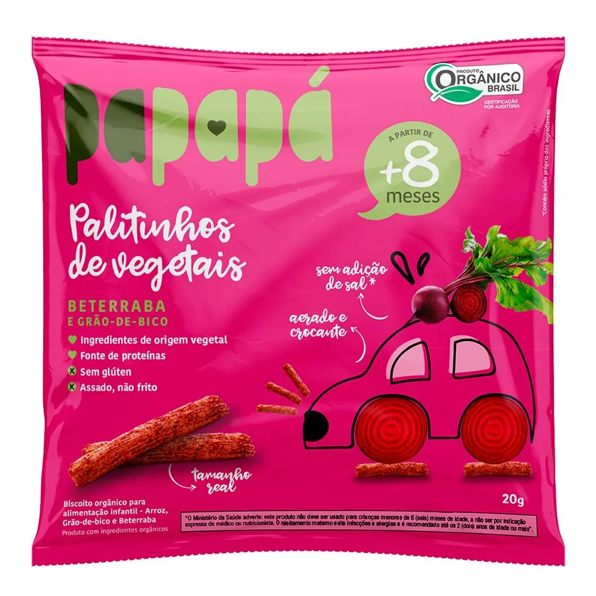 Biscoito Infantil Orgânico Sabor Beterraba Papapa 20g
