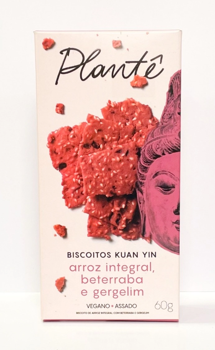 Bisc Kauan Yin Plante Vegano 60g Arroz Integral/beterraba E Gergelim