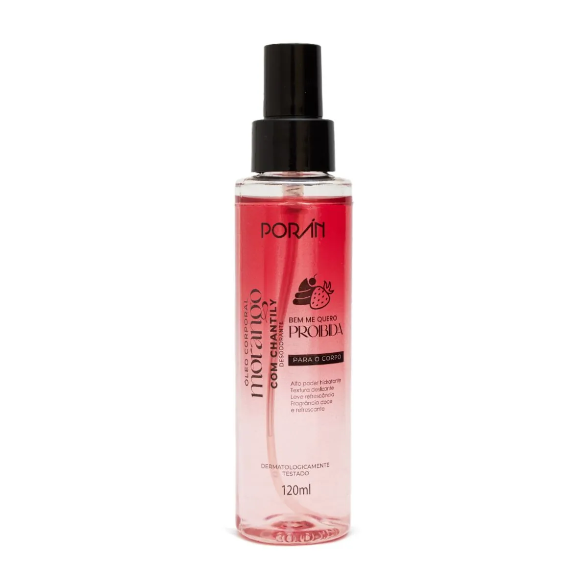 Óleo Corporal Morango com Chantily 120ml Poran