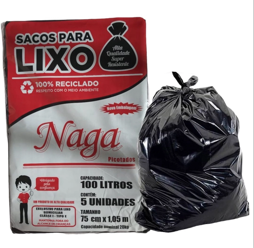 Saco Lixo Naga 100l C/5