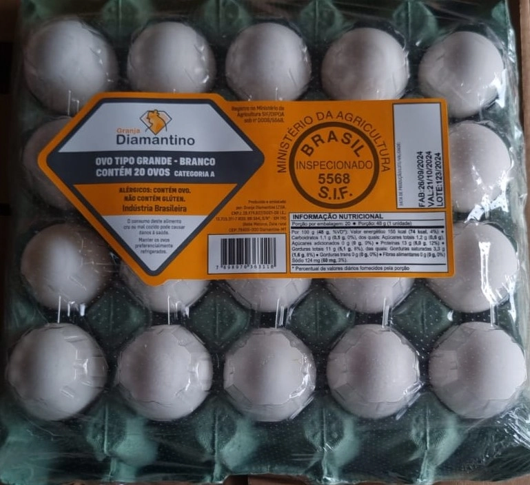Ovos Granja Diamantino Branco Com 20