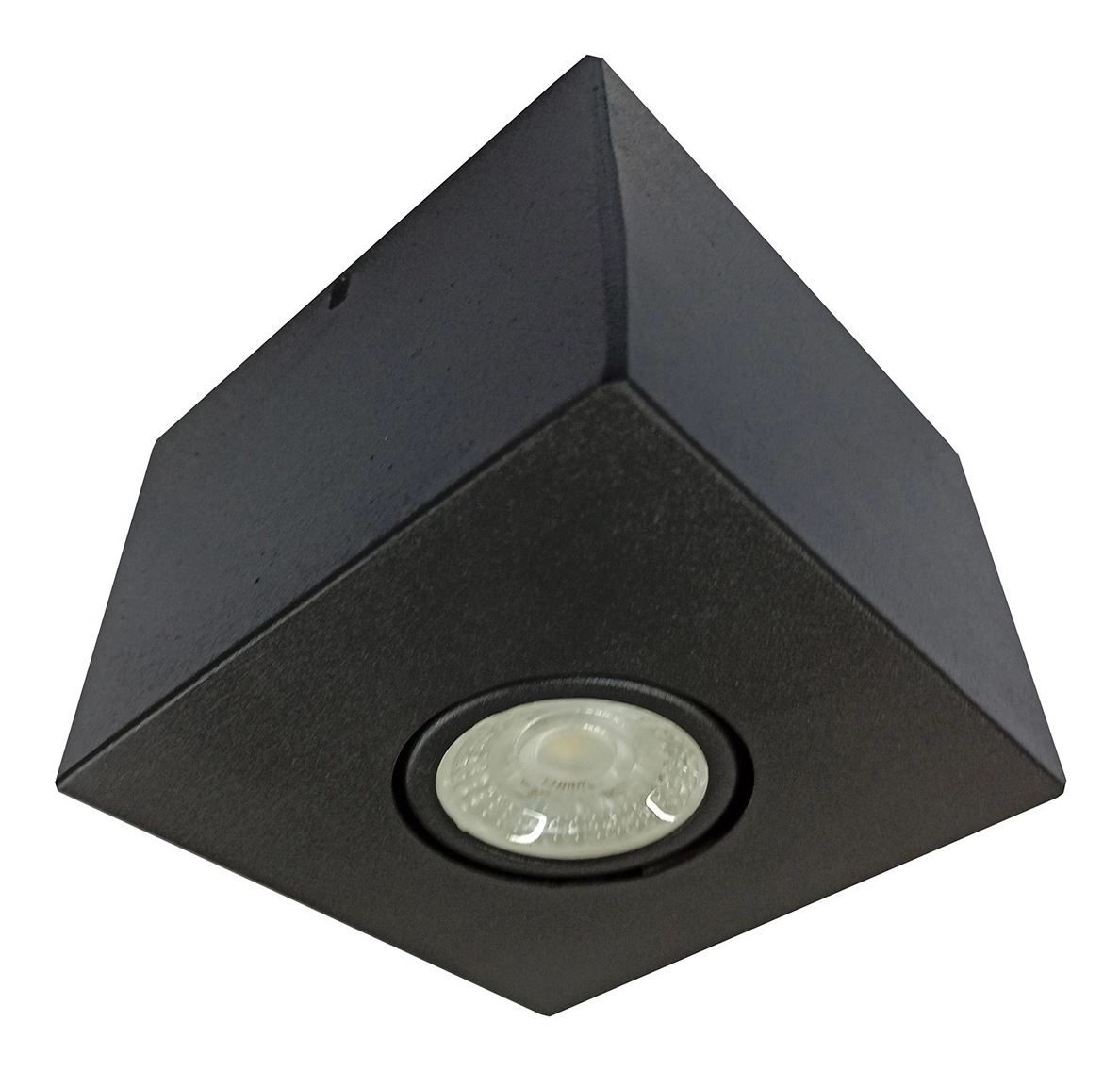 Spot Sobrepor Quadrado Dicroica Gu10 Com Lâmpada 4000k Preto