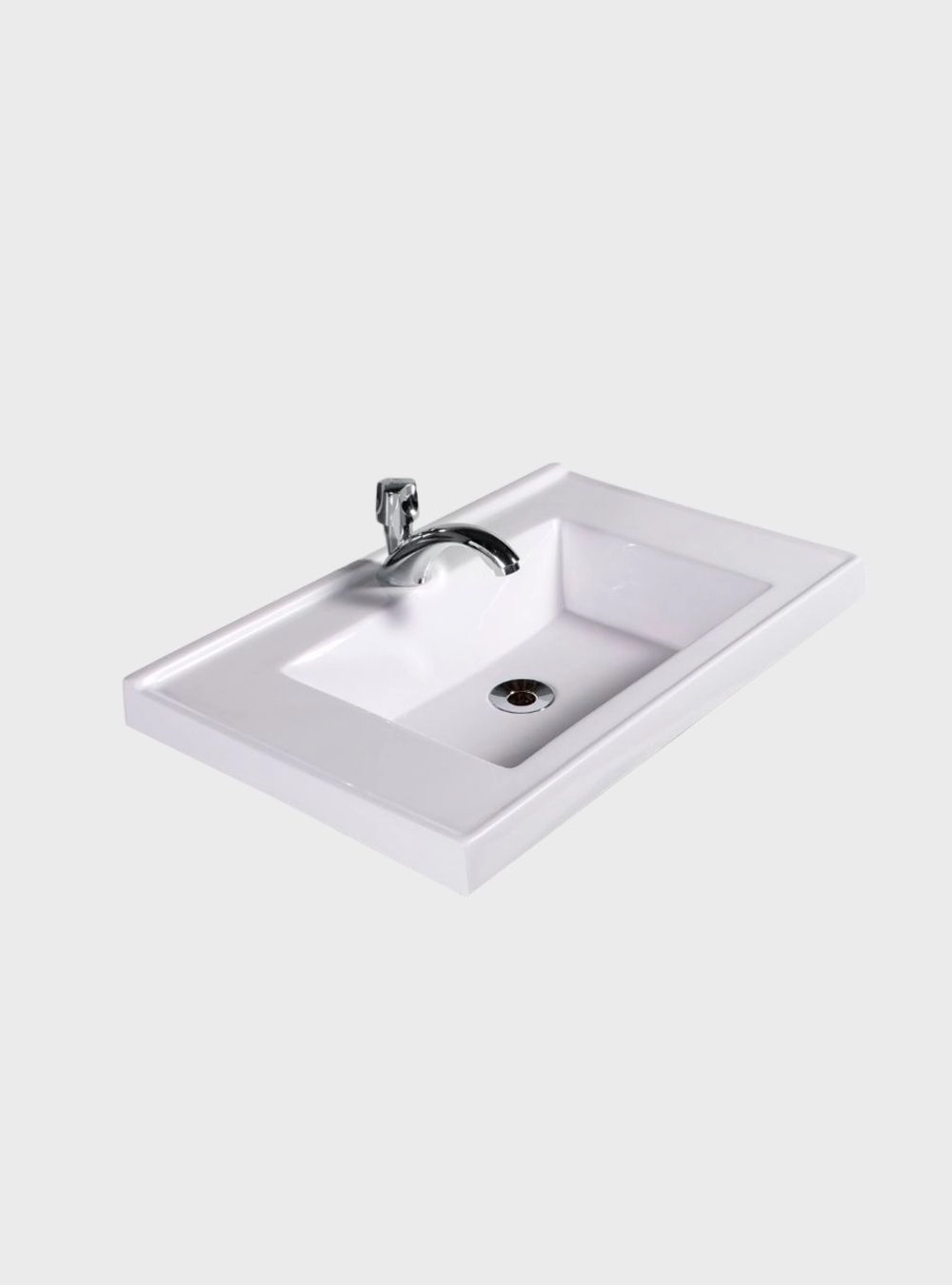 Pia De Banheiro Embutir 60cm Branco Milano - On Móveis