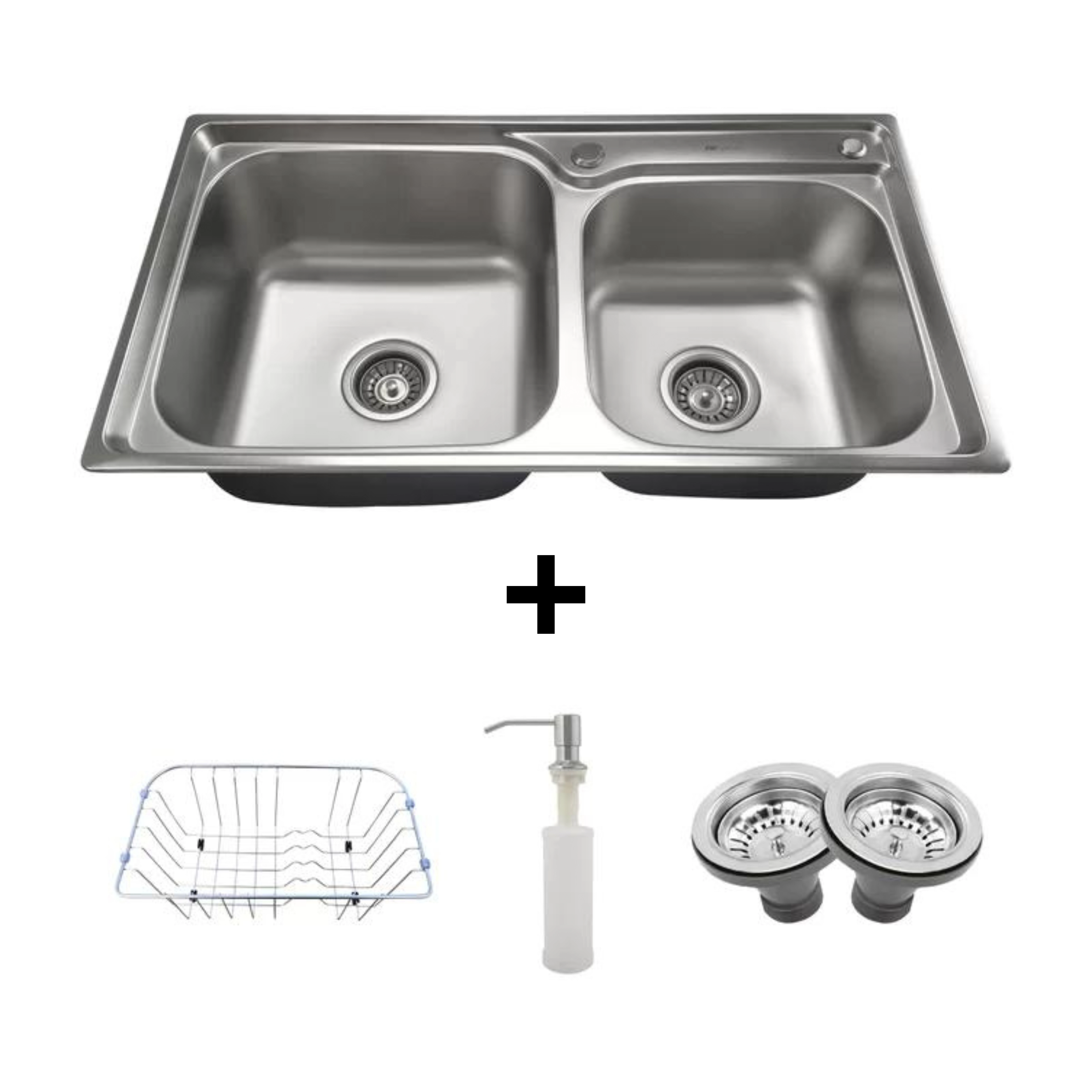 Cuba Gourmet Dupla 78x43 Aço Inox Escovado C/ Acessórios