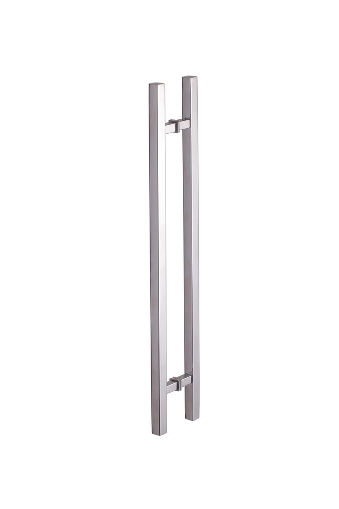 Puxador Duplo Para Vidro Ou Madeira 60cm Em Aço Inox Polido Brilhante Stainless