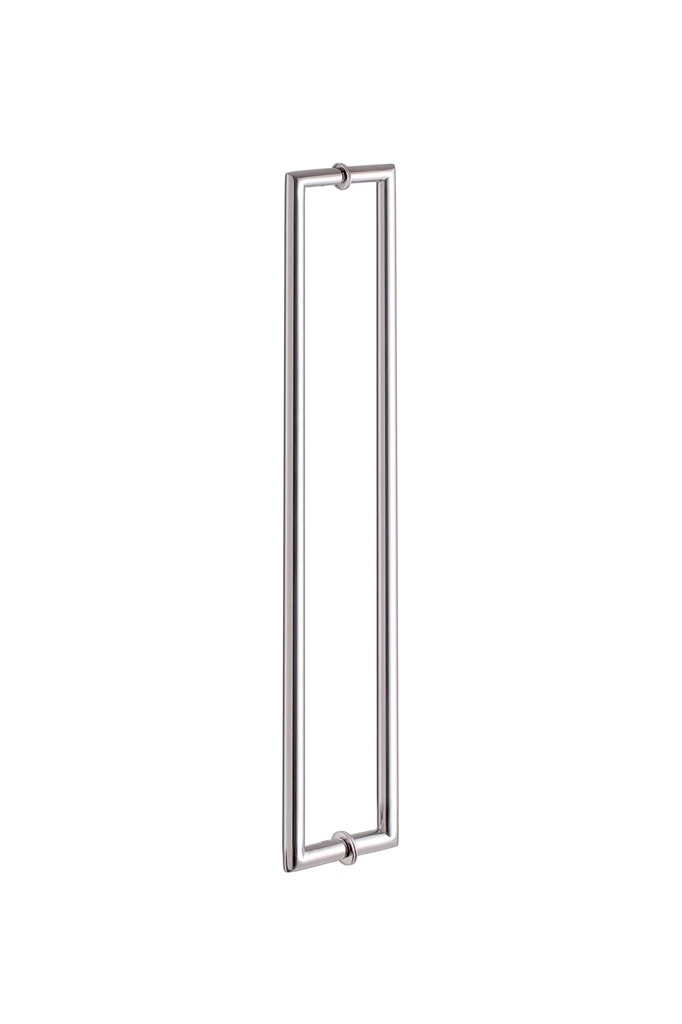 Puxador Duplo Para Vidro E Madeira 60cm Em Aço Inox Polido Brilhante Stainless
