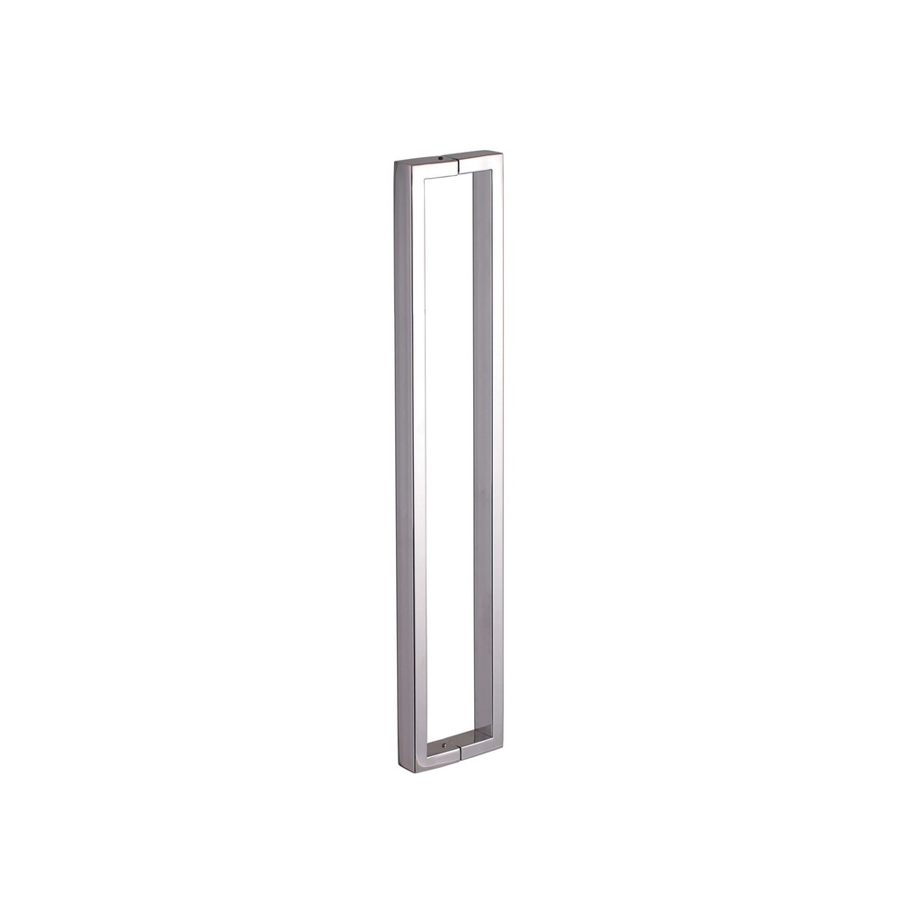 Puxador Duplo Para Vidro E Madeira 60cm Em Aço Inox Polido Brilhante Linha Larissa Stainless