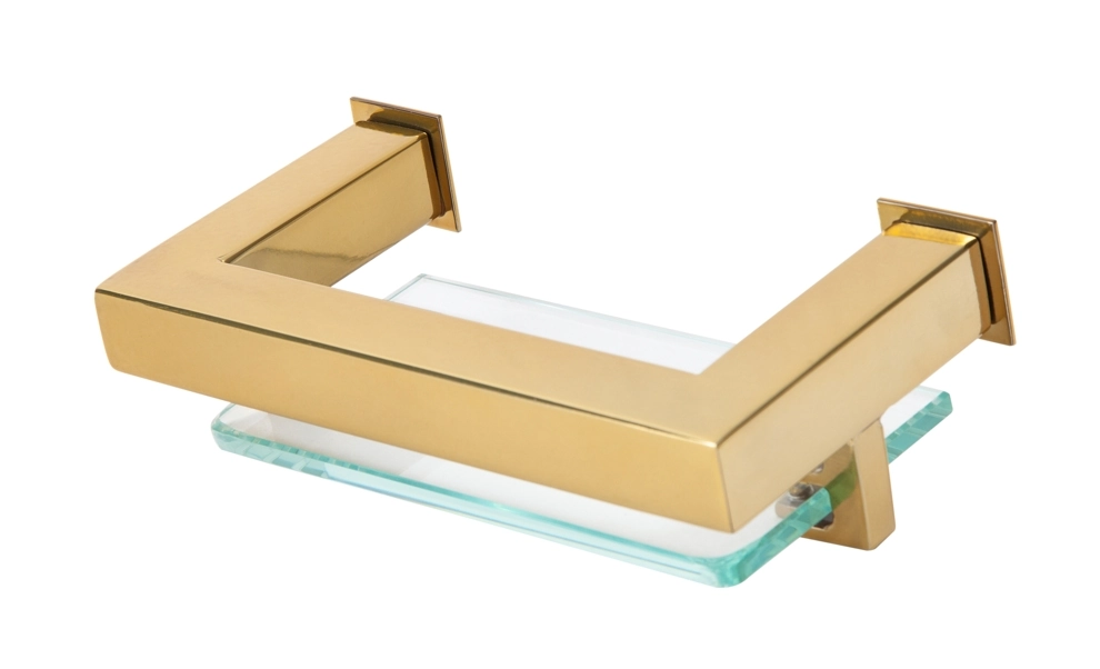 Porta Sabonete Saboneteira De Banheiro Em Aço Inox Dourado Linha Larissa Stainless La503024