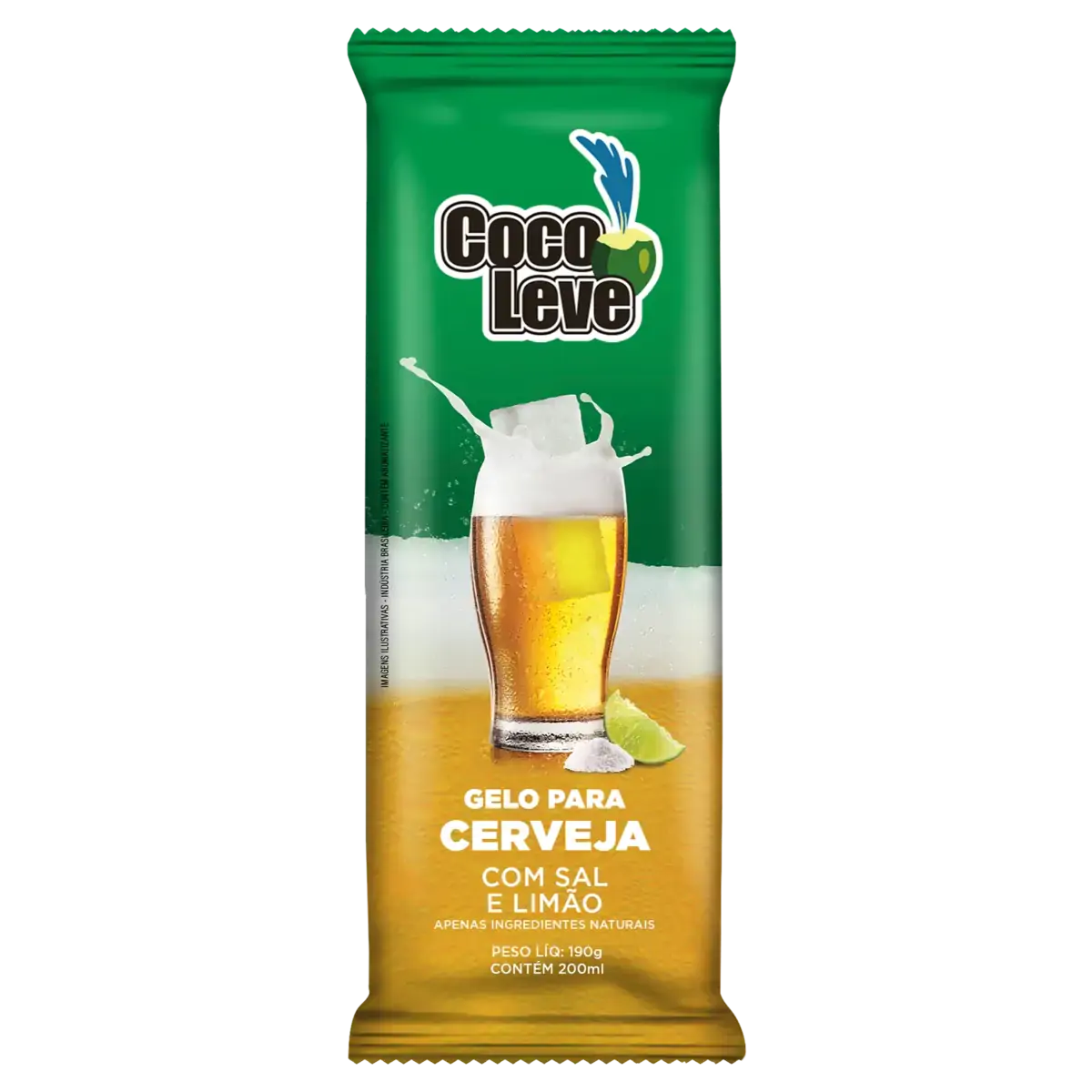 Gelo Para Cerveja Com Sal E Limão Coco Leve Pacote 190g