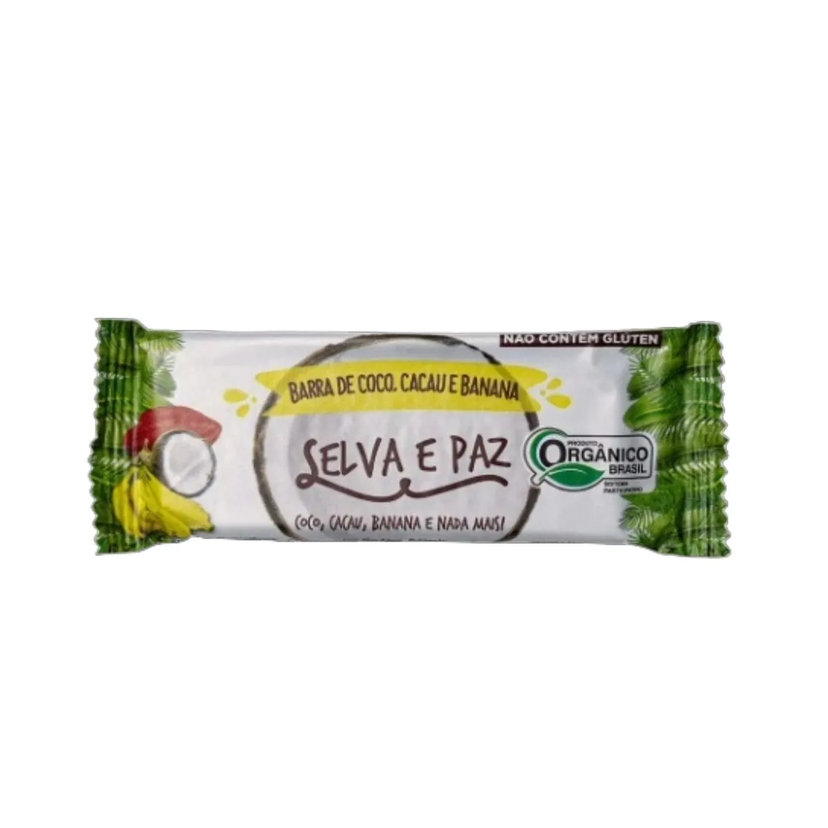 Barra de Frutas Coco, Cacau e Banana Orgânica Selva e Paz 30g
