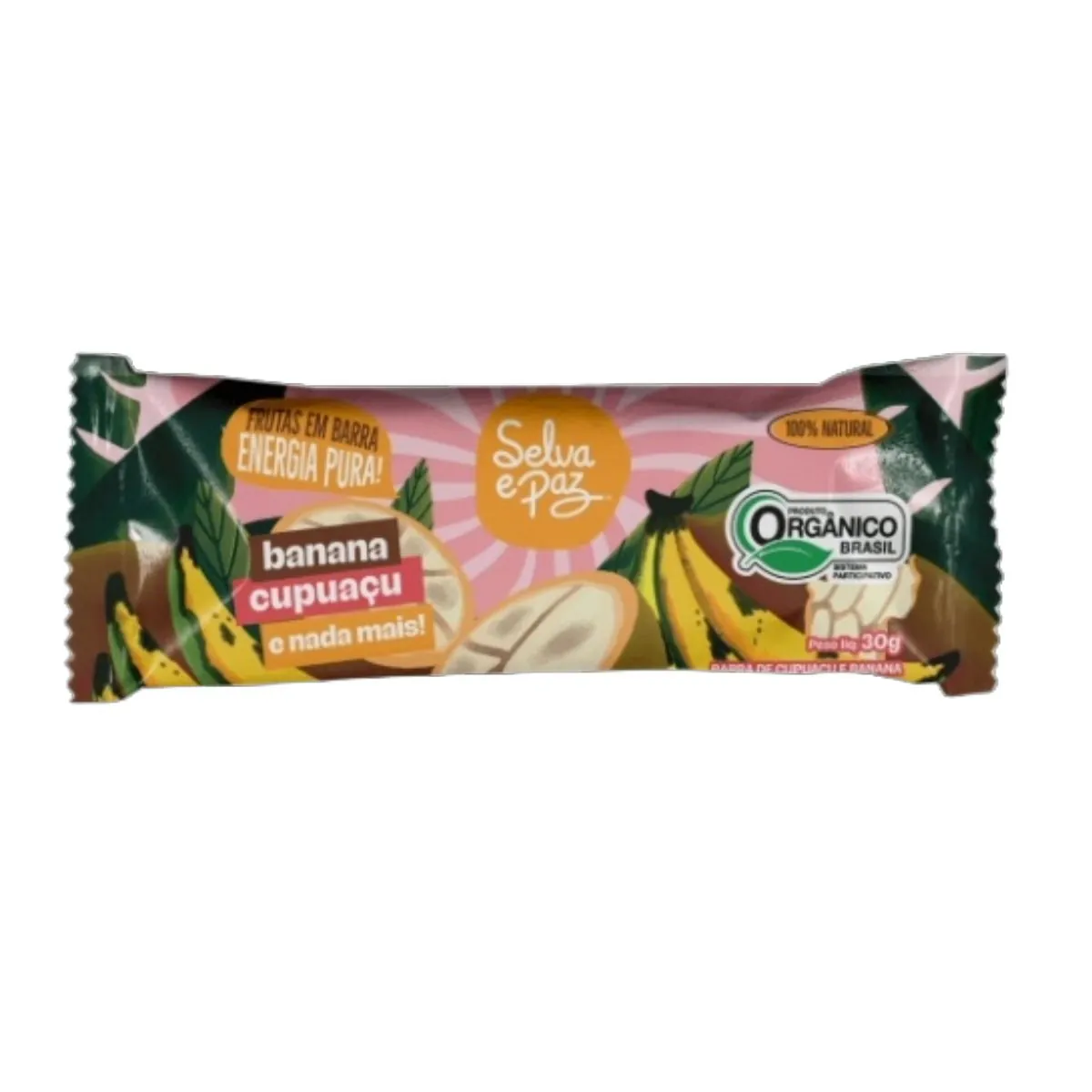 Barra de Frutas Banana e Polpa Cupuaçu Orgânica Selva e Paz 30g
