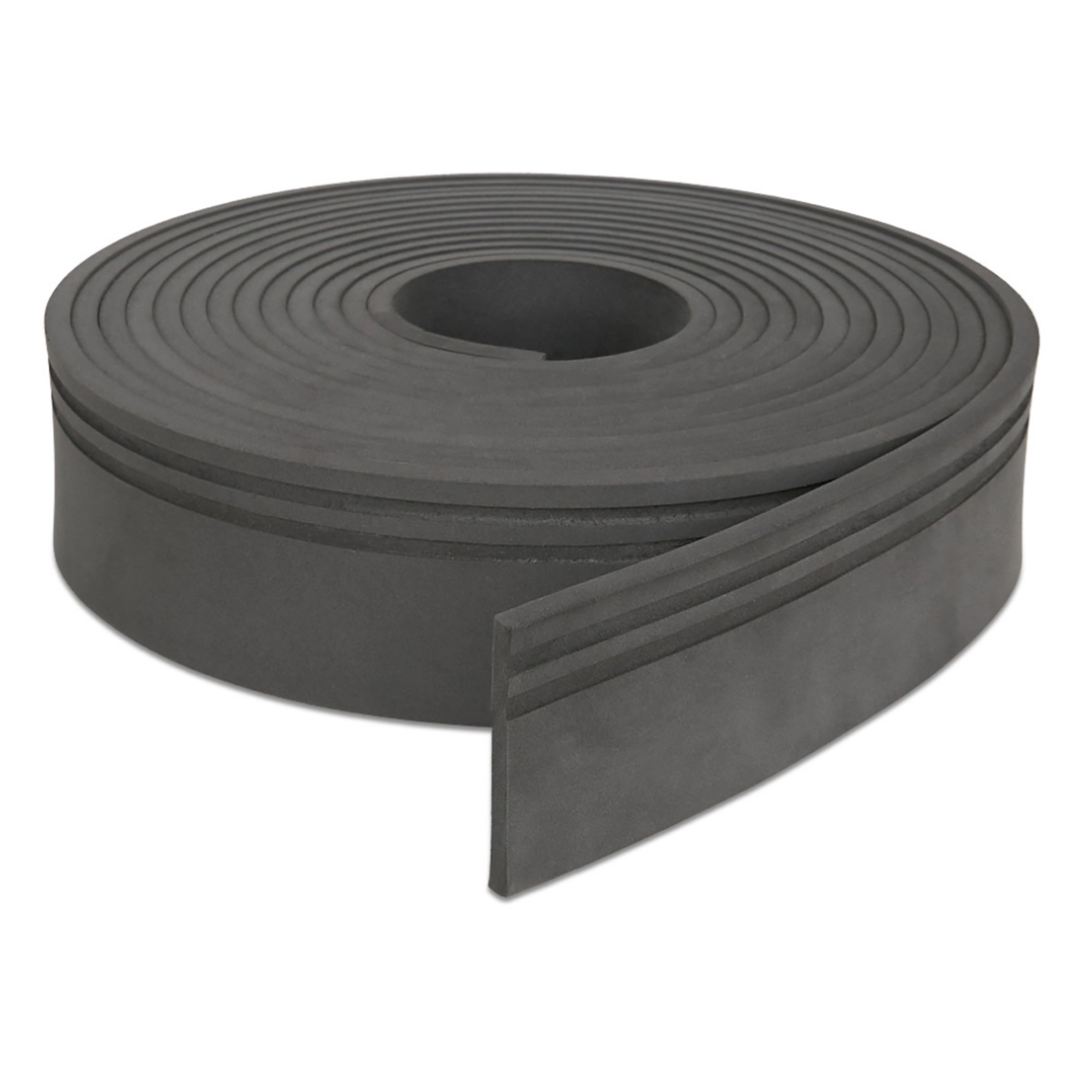 Rodapé Roda Meio Flexível Autocolante 7cm - 5 Metros Eva Cinza