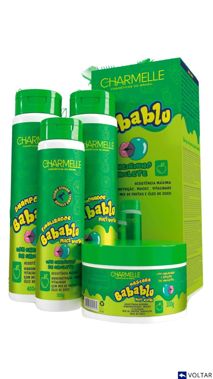 Kit Babablu Maca Verde 04 Pecas Charmelle