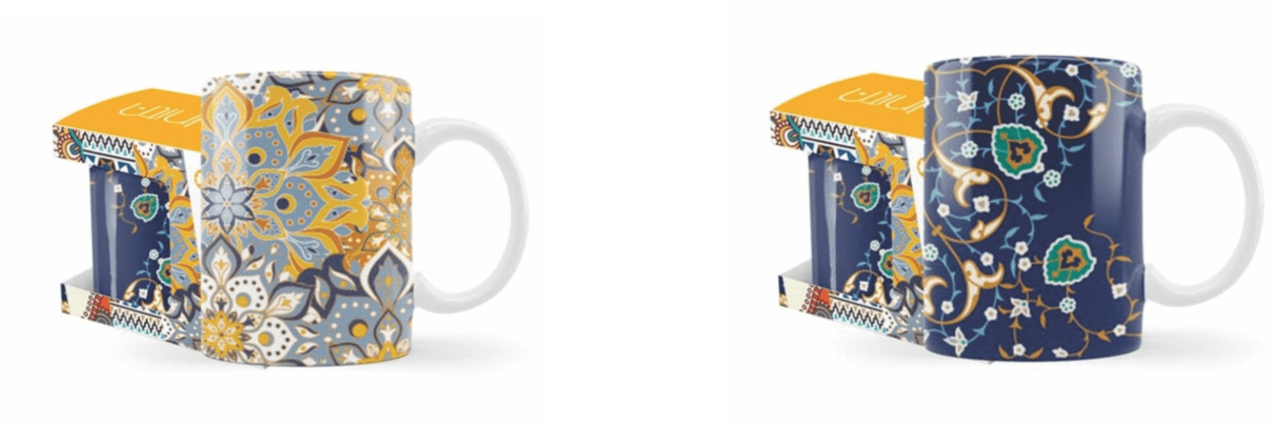Caneca Porcelana Reta Caixa Marroquina 300ml U12 2 Unita