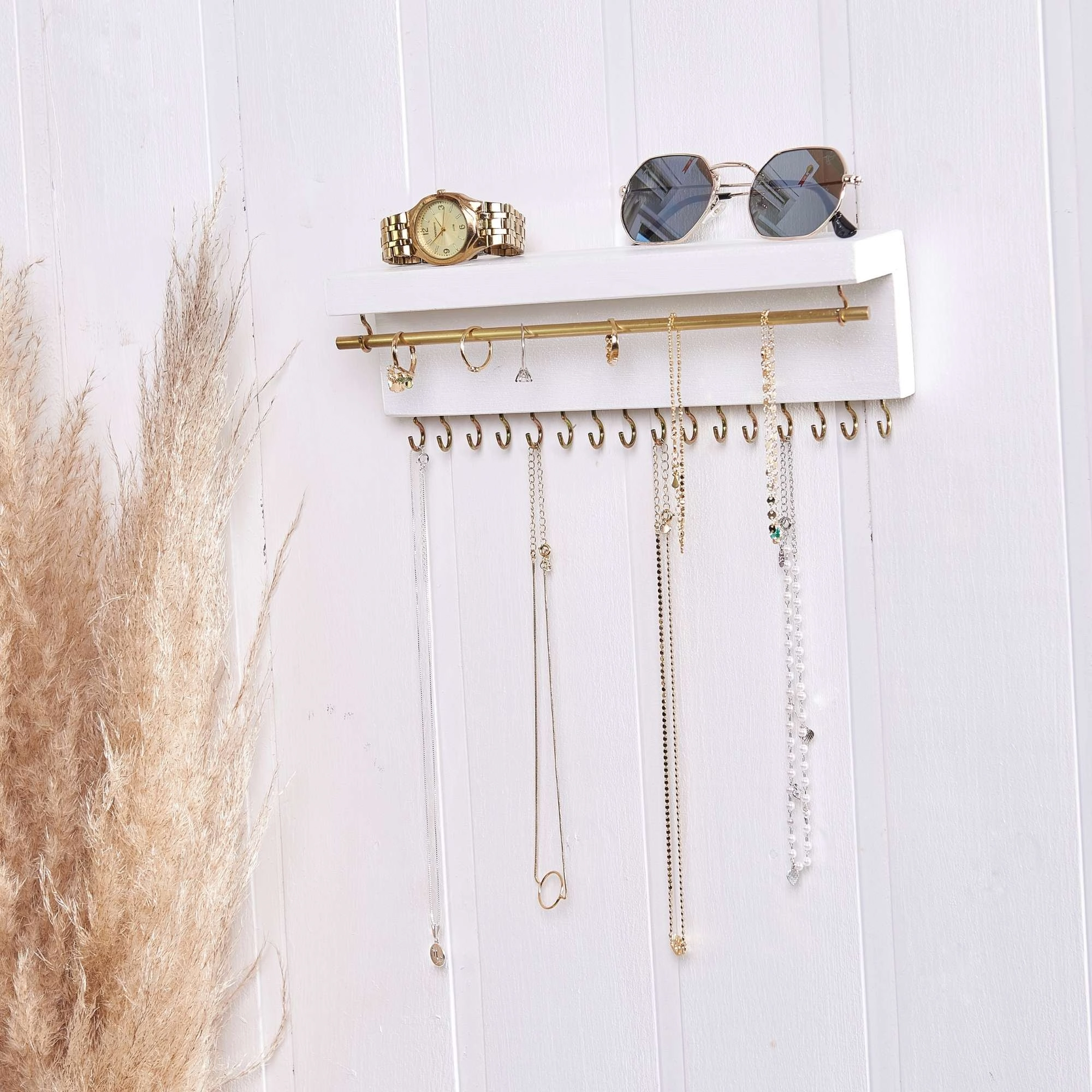 Porta joias e bijuterias Gold - Branco