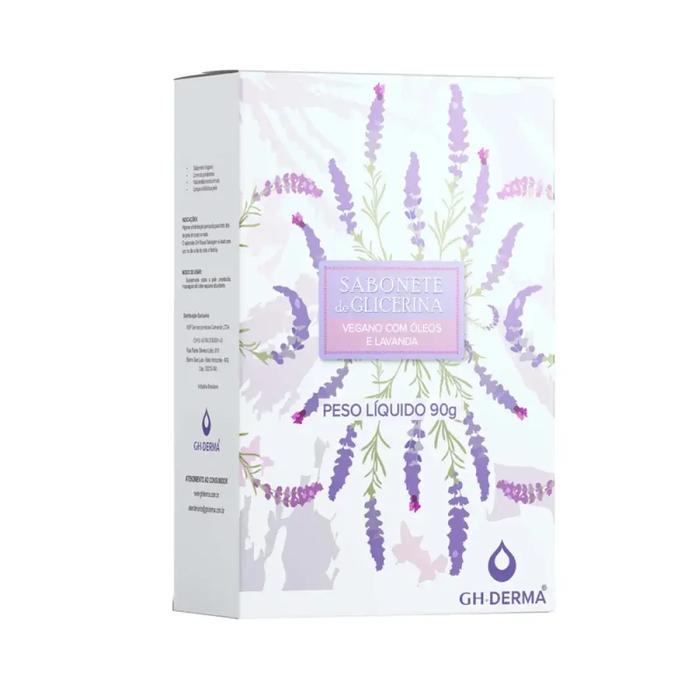 Sabonete Barra De Glicerina Lavanda Gh Derma Caixa 90g