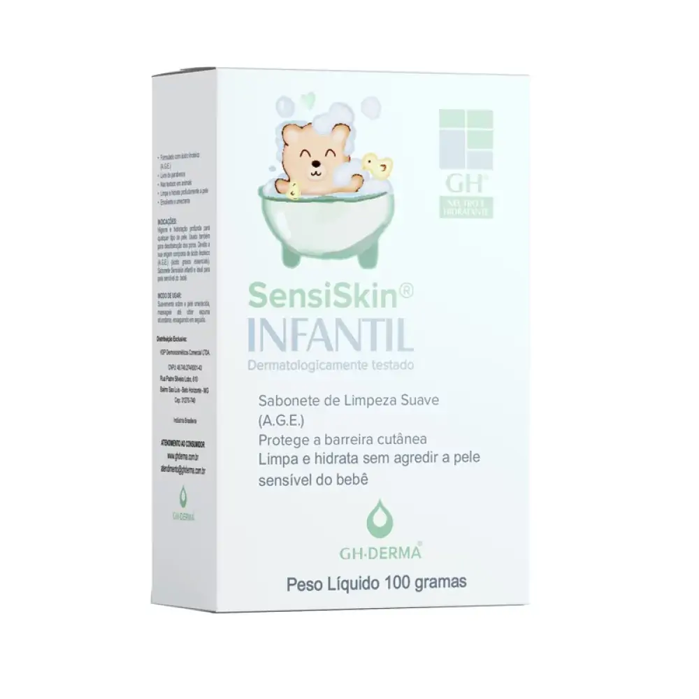 Sabonete Infantil Barra Hidratante Neutro Gh Derma Sensiskin Caixa 100g