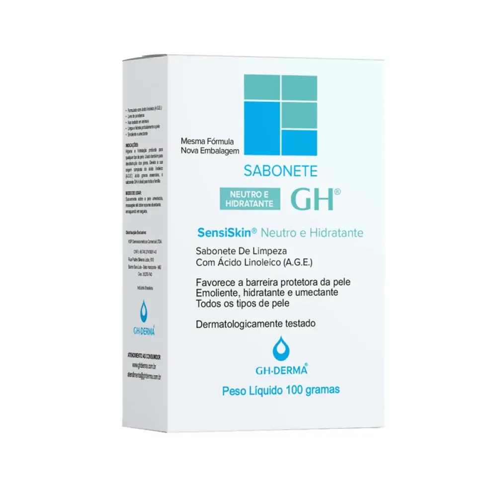 Sabonete Barra Hidratante Neutro Gh Derma Sensiskin Caixa 100g