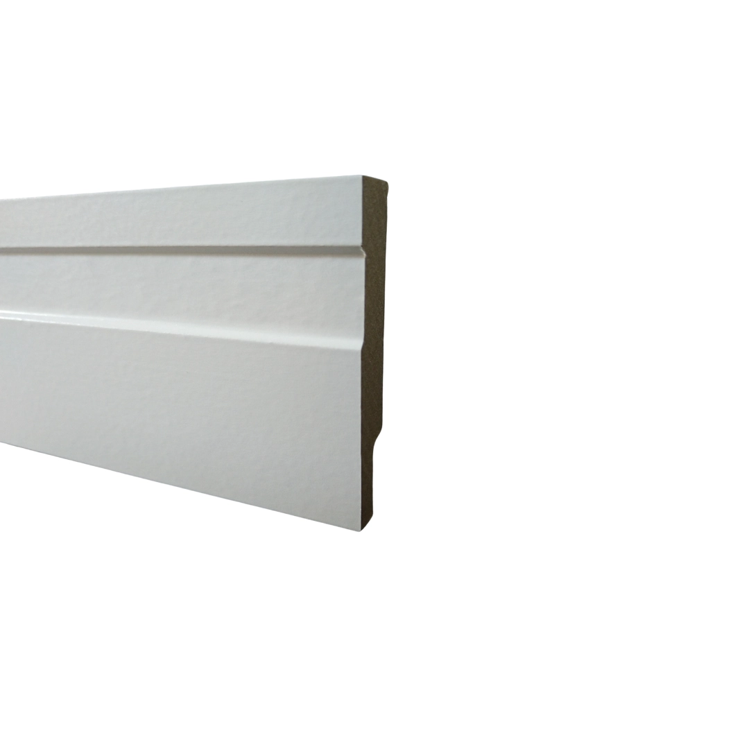 01 Barra - 2,10 Metros De Rodapé 07 Cm Branco Em Mdf
