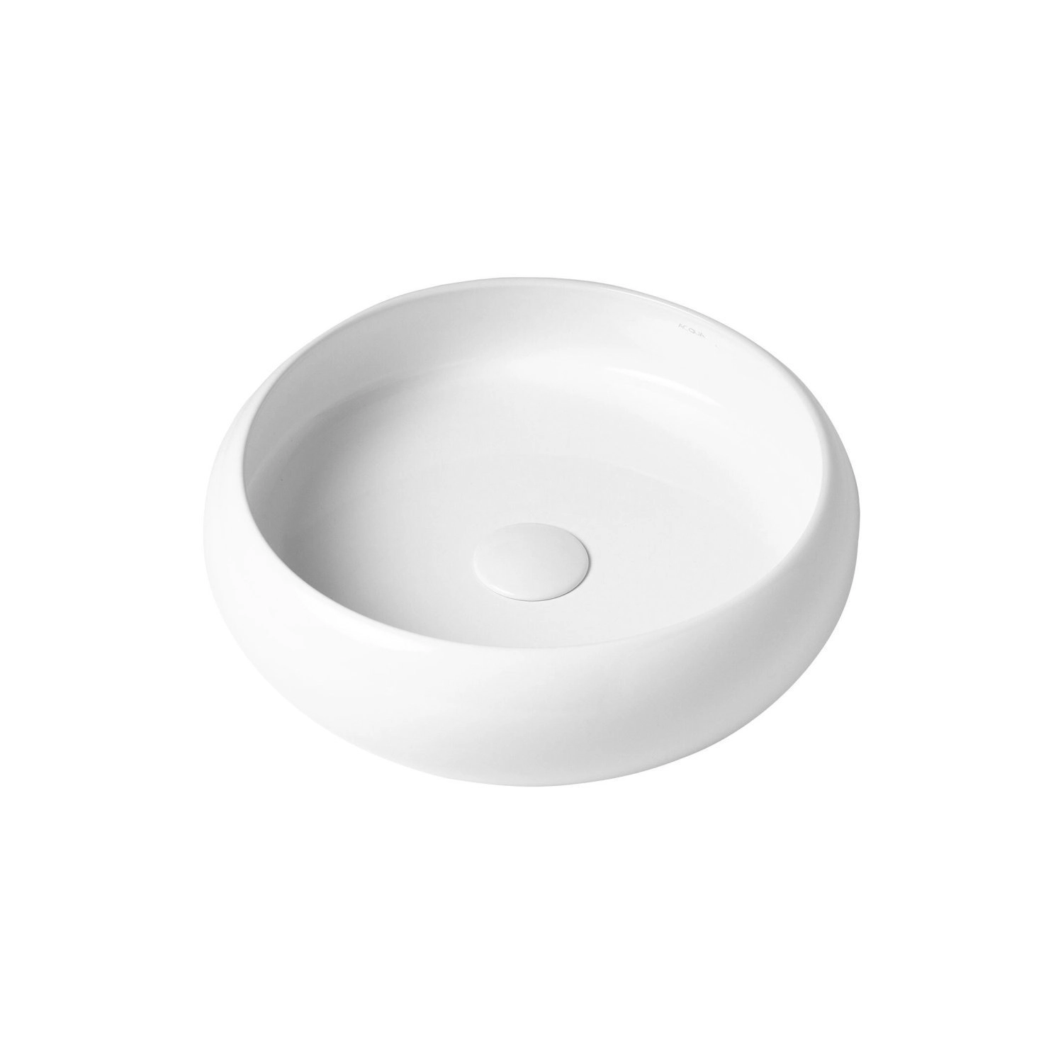 Cuba De Apoio Redonda 35,5x14cm Barocco Acqua Brasil Branco Brilho