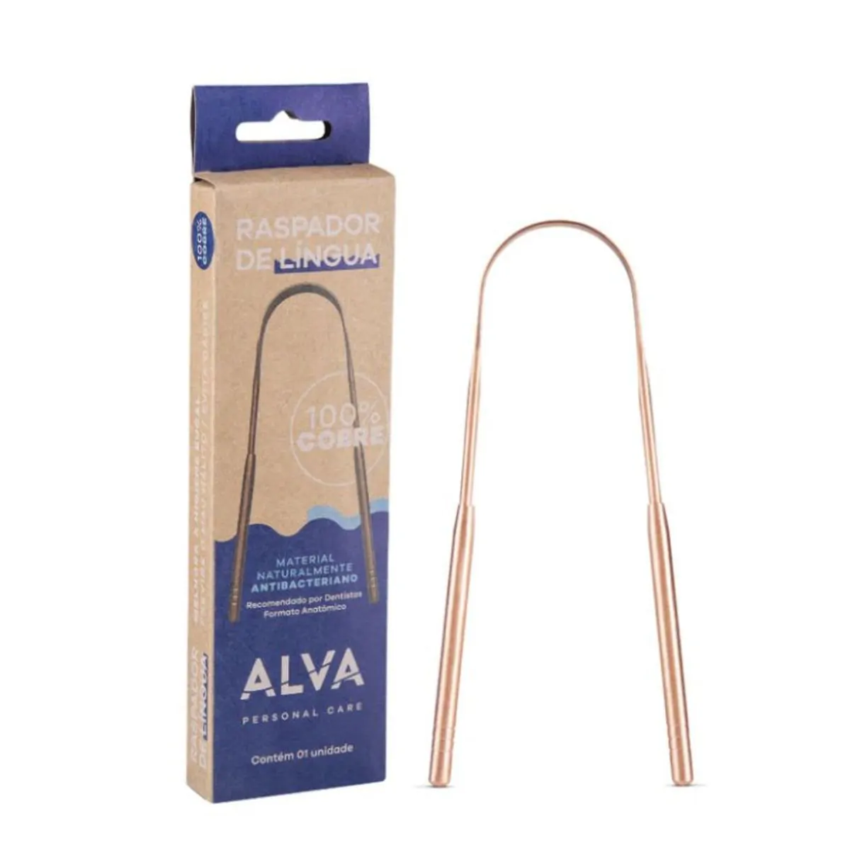 Raspador Limpador De Língua De Metal Cobre