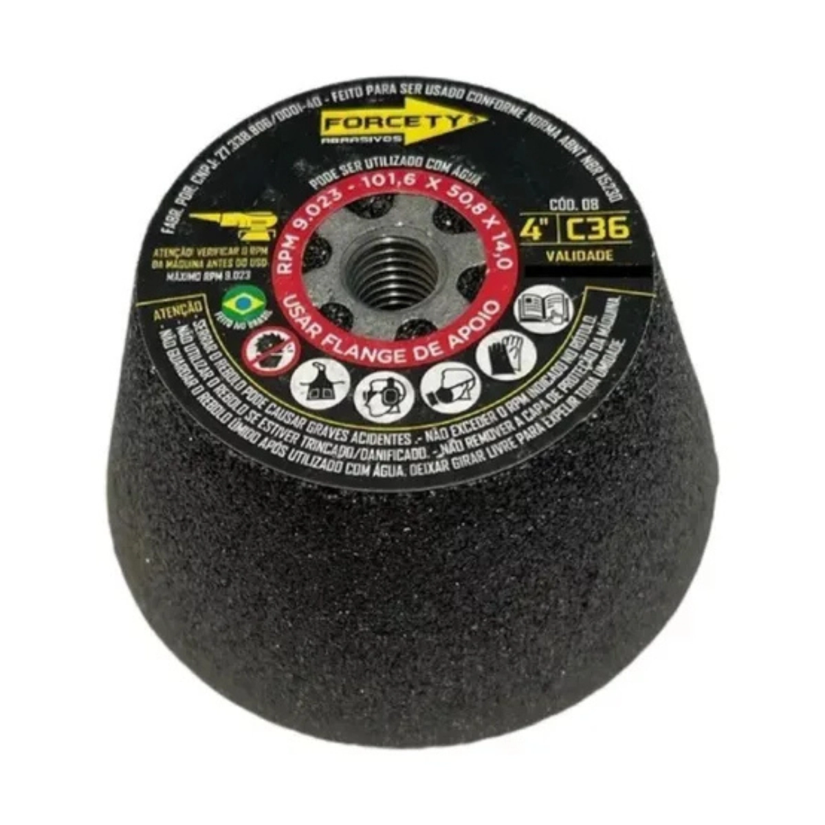 Rebolo Copo Cônico 4" Grão 36 - Forcety