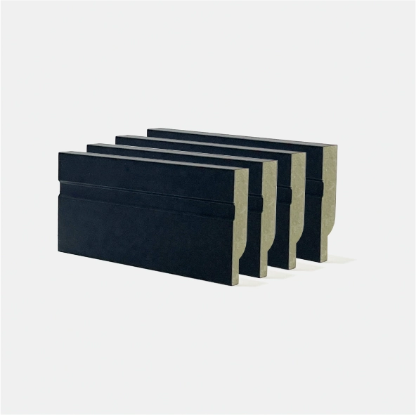 Rodapé 7cm (pack Com 04) Preto Com 1 Friso Santa Rita Reveste