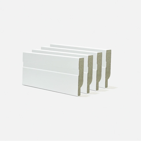 Rodapé 7cm (pack com 04) Branco com 1 Friso Santa Rita Reveste