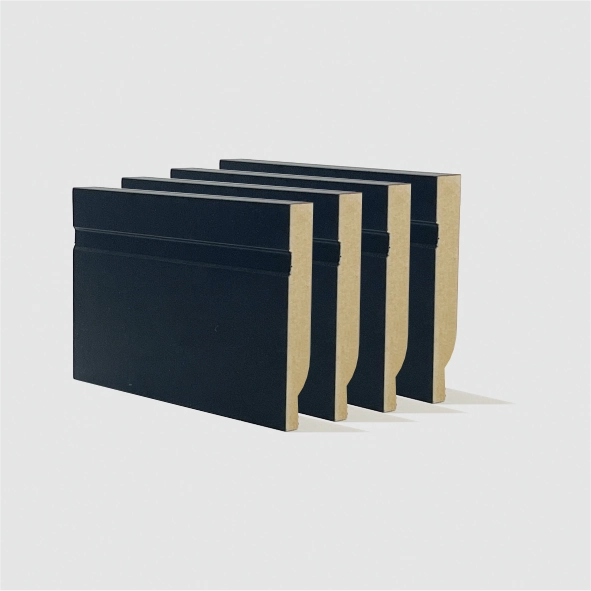 Rodapé 10cm (pack Com 04) Preto Com 1 Friso Santa Rita Reveste