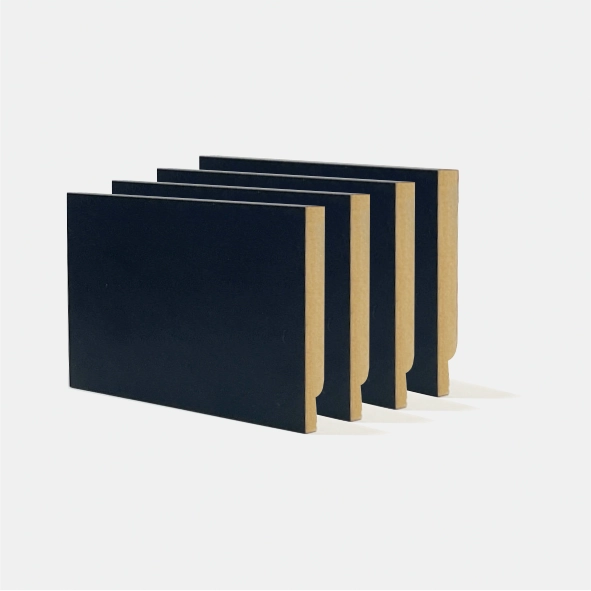 Rodapé 10cm (pack Com 04) Preto Sem Friso Santa Rita Reveste