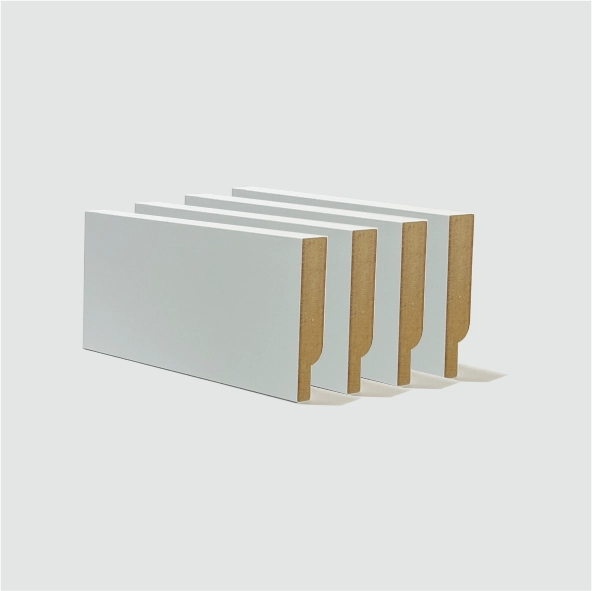 Rodapé 7cm (pack Com 04) Branco Liso Santa Rita Reveste