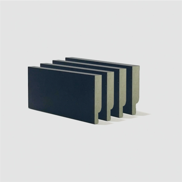 Rodapé 7cm (pack com 04) Preto sem friso Santa Rita Reveste