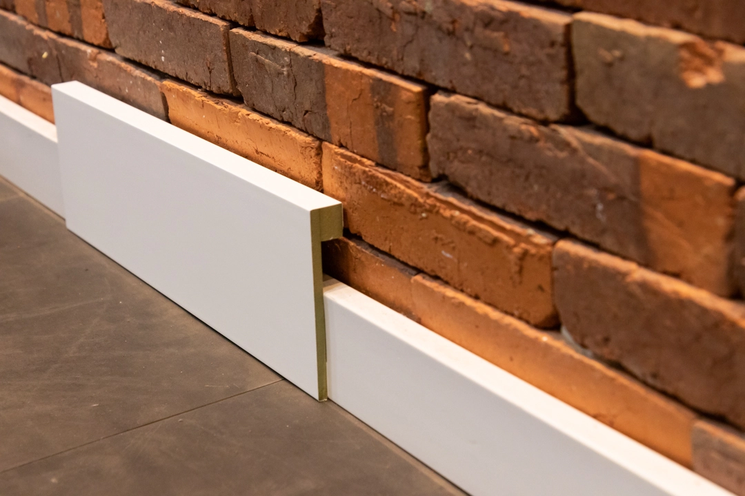 Rodapé de Sobrepor 12cm - 7,36m (pack 4 reguas de 1,84m ). Branco Sem Friso MDF c/ PET