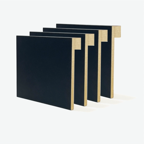 Rodapé De Sobrepor 12cm - 7,36m (pack 4 reguas de 1,84m ). Preto Sem Friso MDF c/ PET
