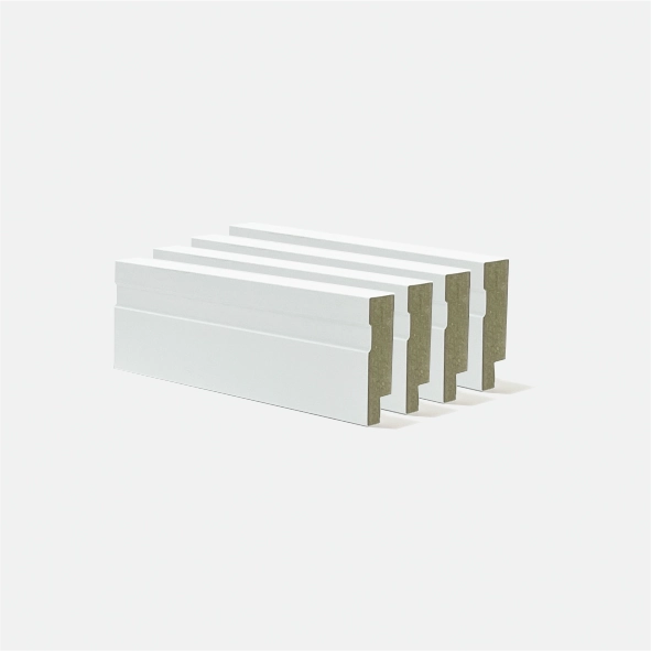 Rodapé 5cm (pack Com 04) Branco Com 1 Friso Santa Rita Reveste