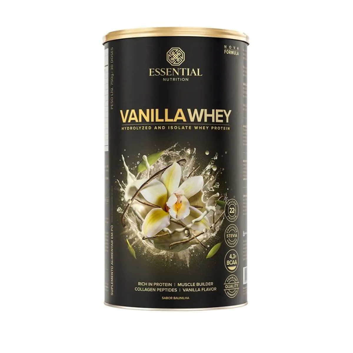 Vanilla Whey Lata 750g/30ds Essential