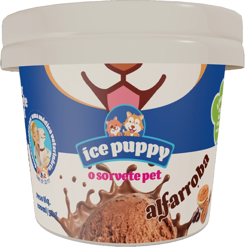 Sorvete Para Pets Alfarroba Ice Puppy 100ml