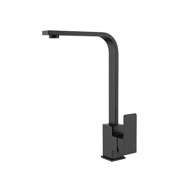 Torneira Misturador Monocomando Gowff Preto Fosco Modelo Quadrado Bica Giro 360º