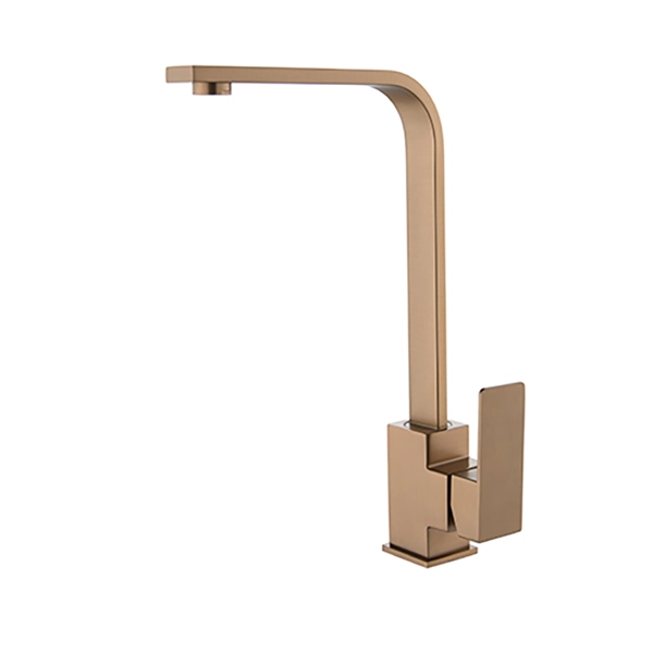 Torneira Misturador Monocomando Gowff Rose Fosco Modelo Quadrado Bica Giro 360º