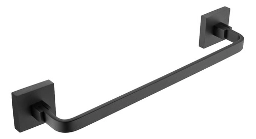 Toalheiro De Rosto Preto Fosco Mod. Quadrado Barra 30cm Em Aço Inox