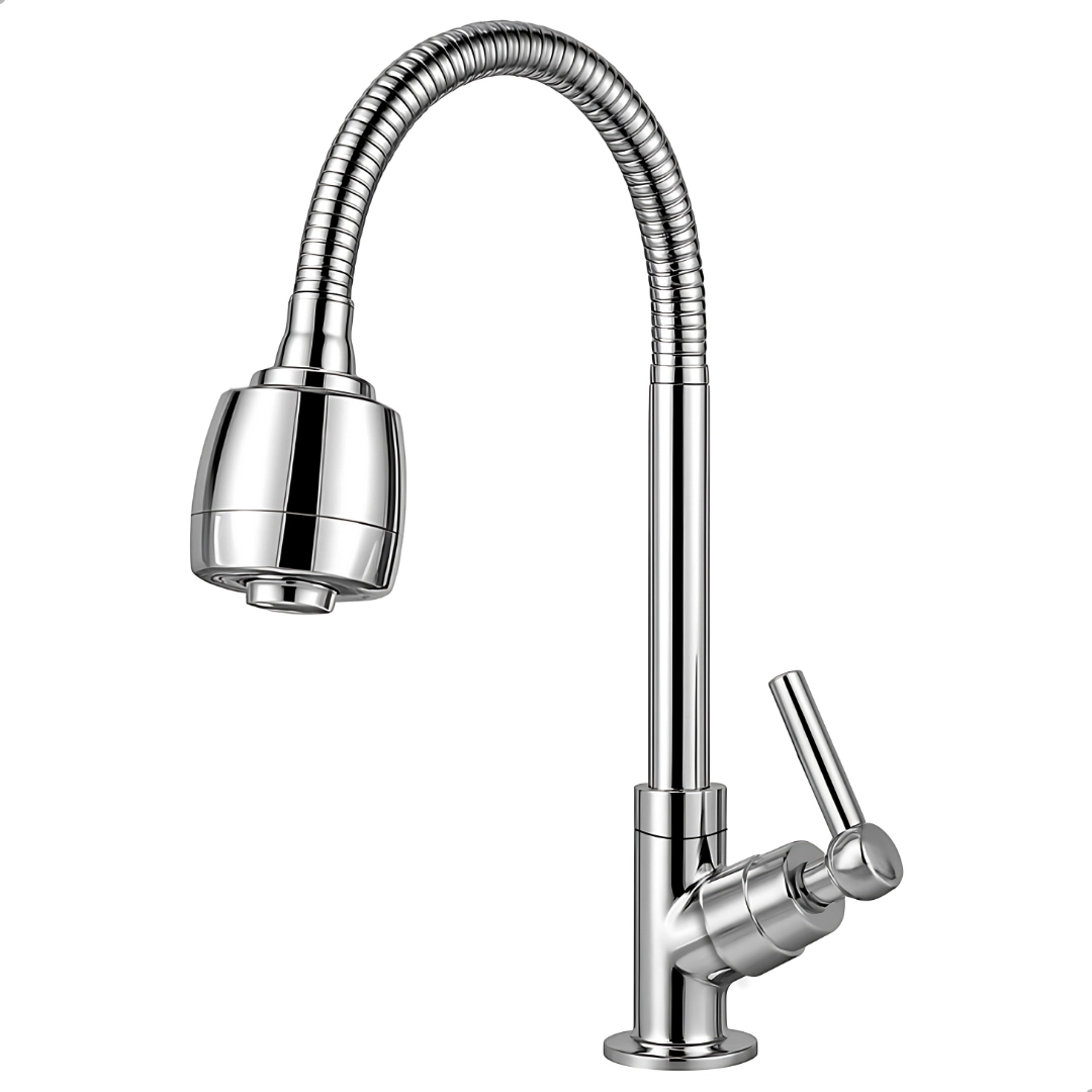 Torneira Gourmet De Cozinha Bancada Flexível Cromada 2 Jatos Gourmet