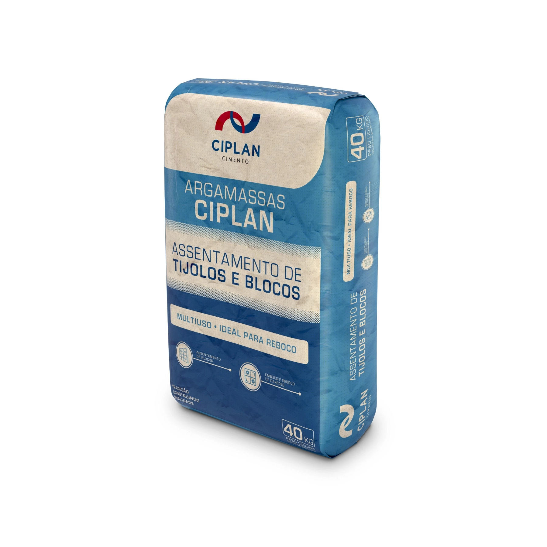 Argamassa Revestimento Interno e Externo 40kg Cinza Multi-uso Ciplan